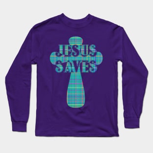 Jesus Saves Decorative Cross Long Sleeve T-Shirt